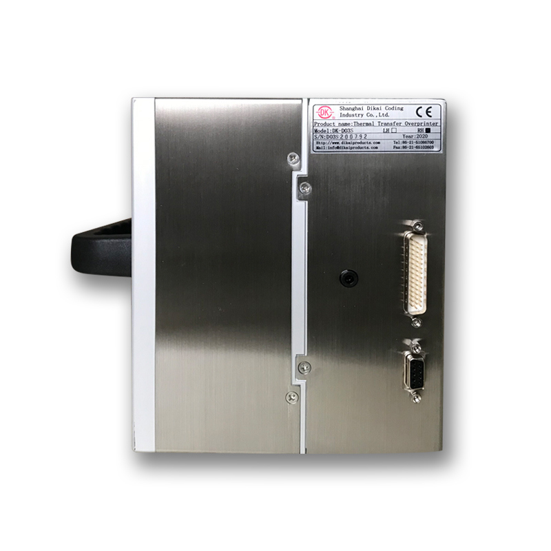 Impresora de transferencia térmica DIKAI D03S de 32 mm con alimentación de CA 100-240 V 50/60 Hz y suministro de aire de 6 bar/90 psi para área de impresión de 32x60 mm/32x100 mm