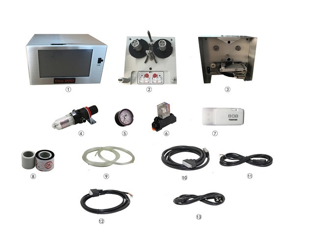 DIKAI D05S sobreimpresora automática de transferencia térmica con área de impresión máxima de 53 mm*150 mm y suministro de aire de 6 bar/90 psi